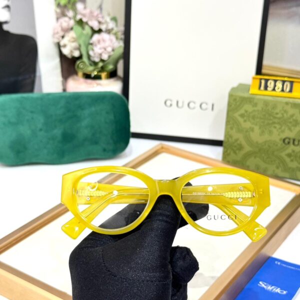 Gucci Yellow Cat-Eye Optical Eyeglasses for Women