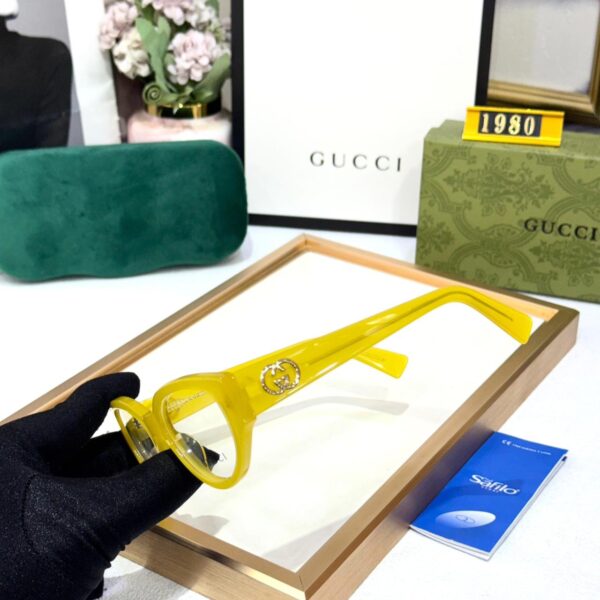 Gucci Yellow Cat-Eye Optical Eyeglasses for Women