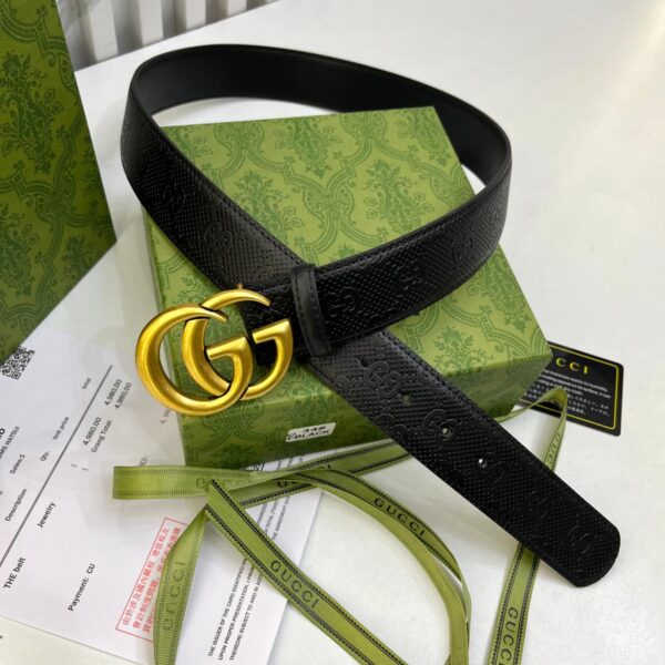 Gucci GG Embossed Black Unisex Belt