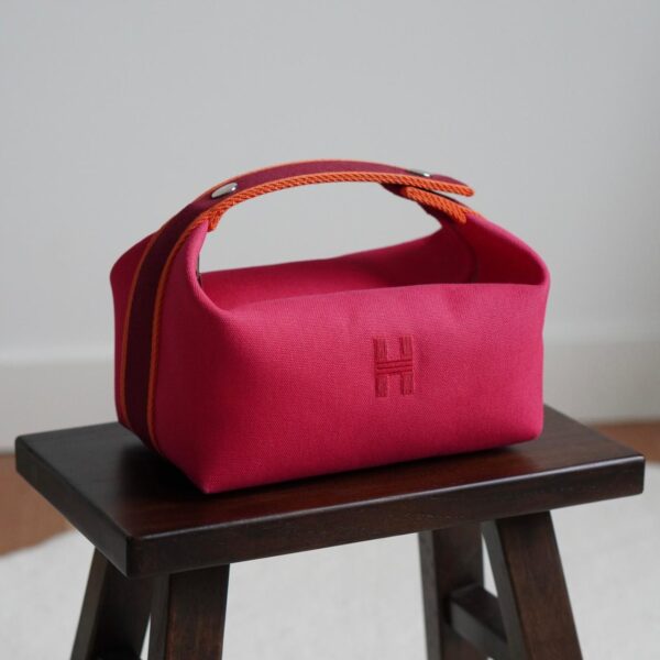 Hermes Bride A Brac Large Case Hibiscus Color Hand Bag (With Box)