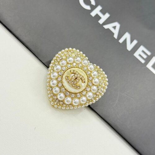 Chanel Pearl Heart Brooch