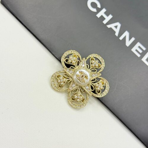 Chanel Flower Golden Brooch